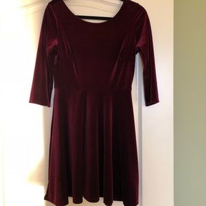 Burgundy velvet dress